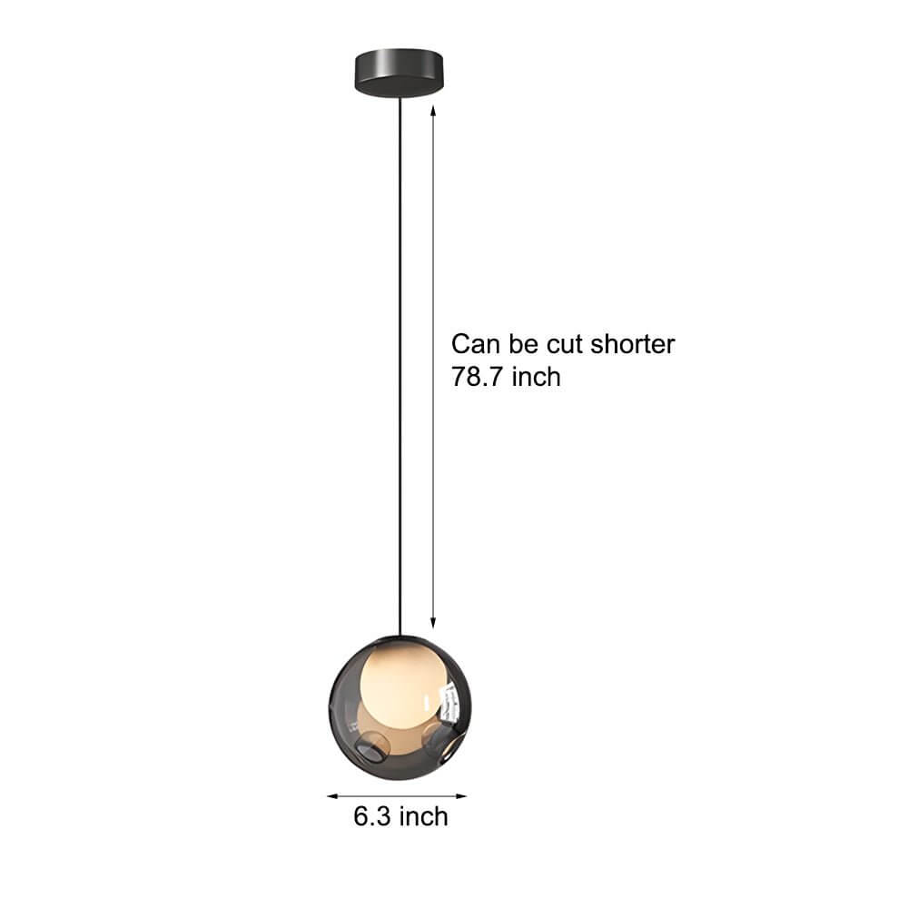 Modern Clear Glass Bubble Pendant Light Fixture for Kitchen Dining Room