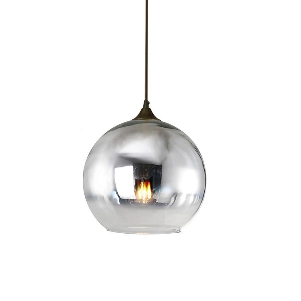 Modern Clear Glass Round Pendant Light Fixture for Dining Room Decor