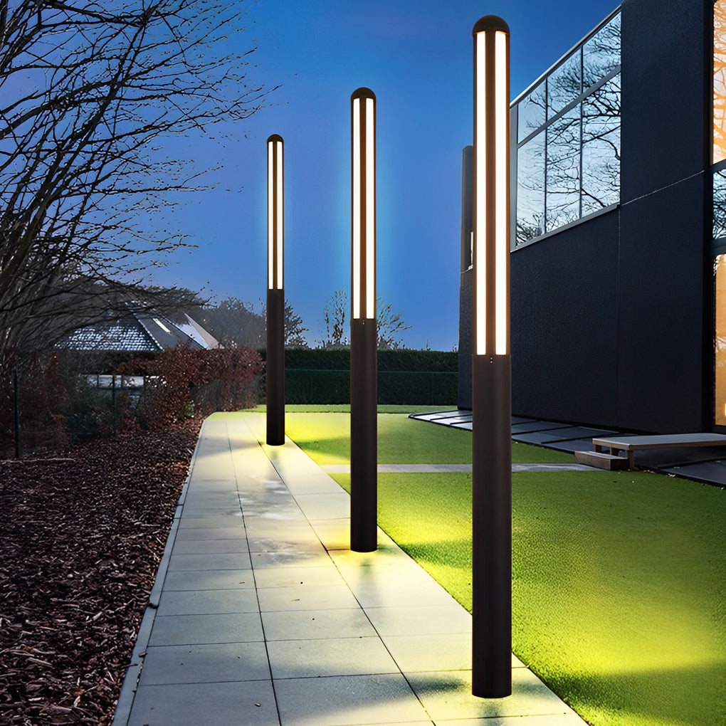 Minimalist Waterproof LED Bollard Light Fixture for Outdoor Garden Pathway