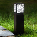 Black Waterproof Solar LED Bollard Lights for Outdoor Pathway Illumination