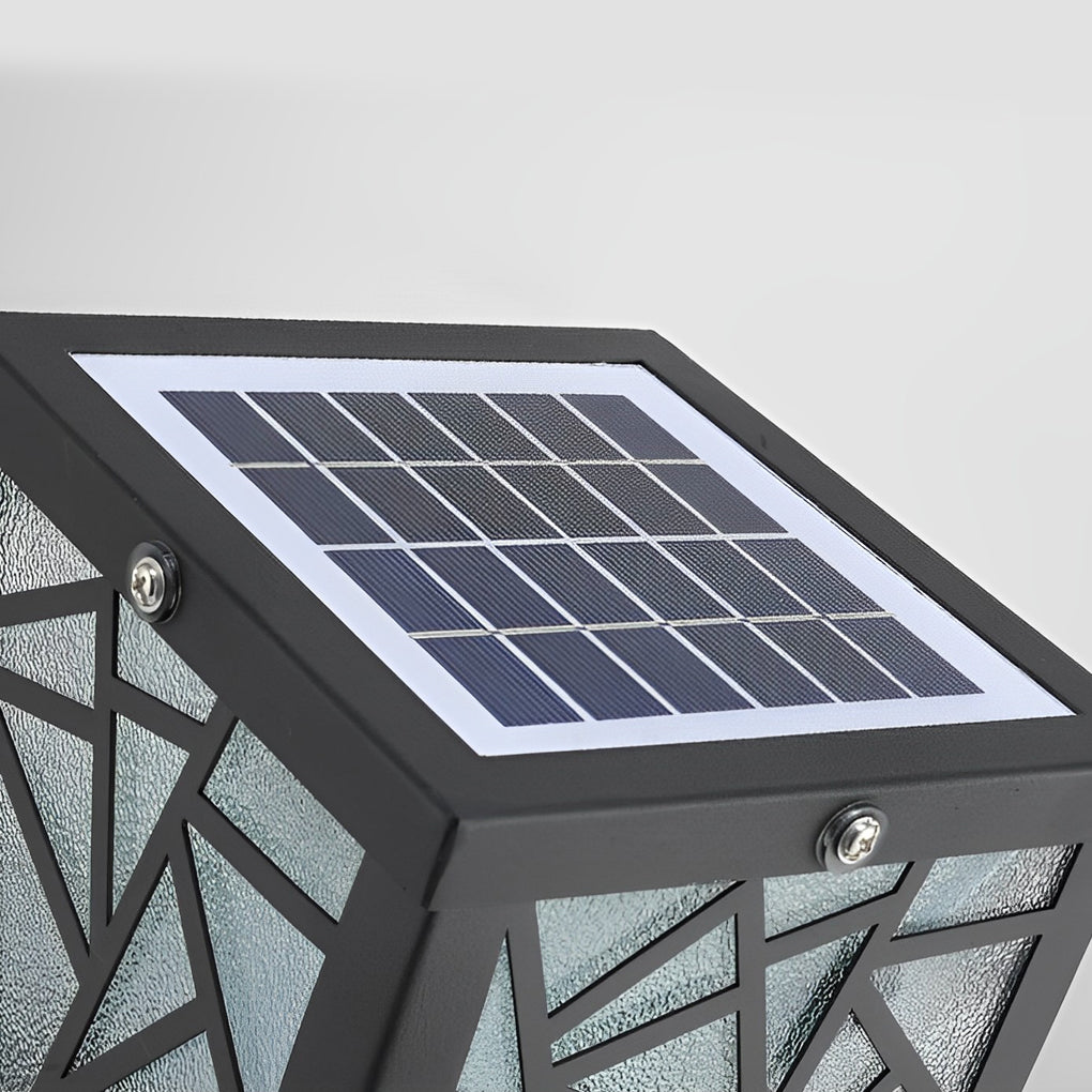 Black Waterproof Solar LED Bollard Lights for Outdoor Pathway Illumination