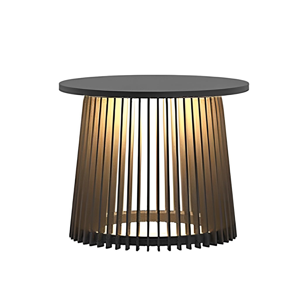 Contemporary Waterproof Iron Cage Solar Lamp for Outdoor Coffee Table