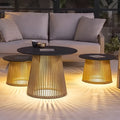 Contemporary Waterproof Iron Cage Solar Lamp for Outdoor Coffee Table