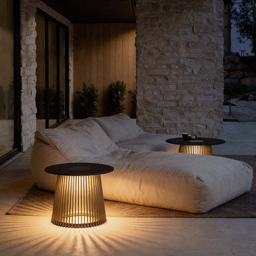 Contemporary Waterproof Iron Cage Solar Lamp for Outdoor Coffee Table