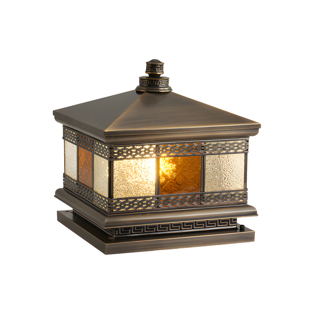 Elegant Solar-Powered Square Column Pillar Lights for Outdoor Spaces