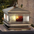 Elegant Solar-Powered Square Column Pillar Lights for Outdoor Spaces