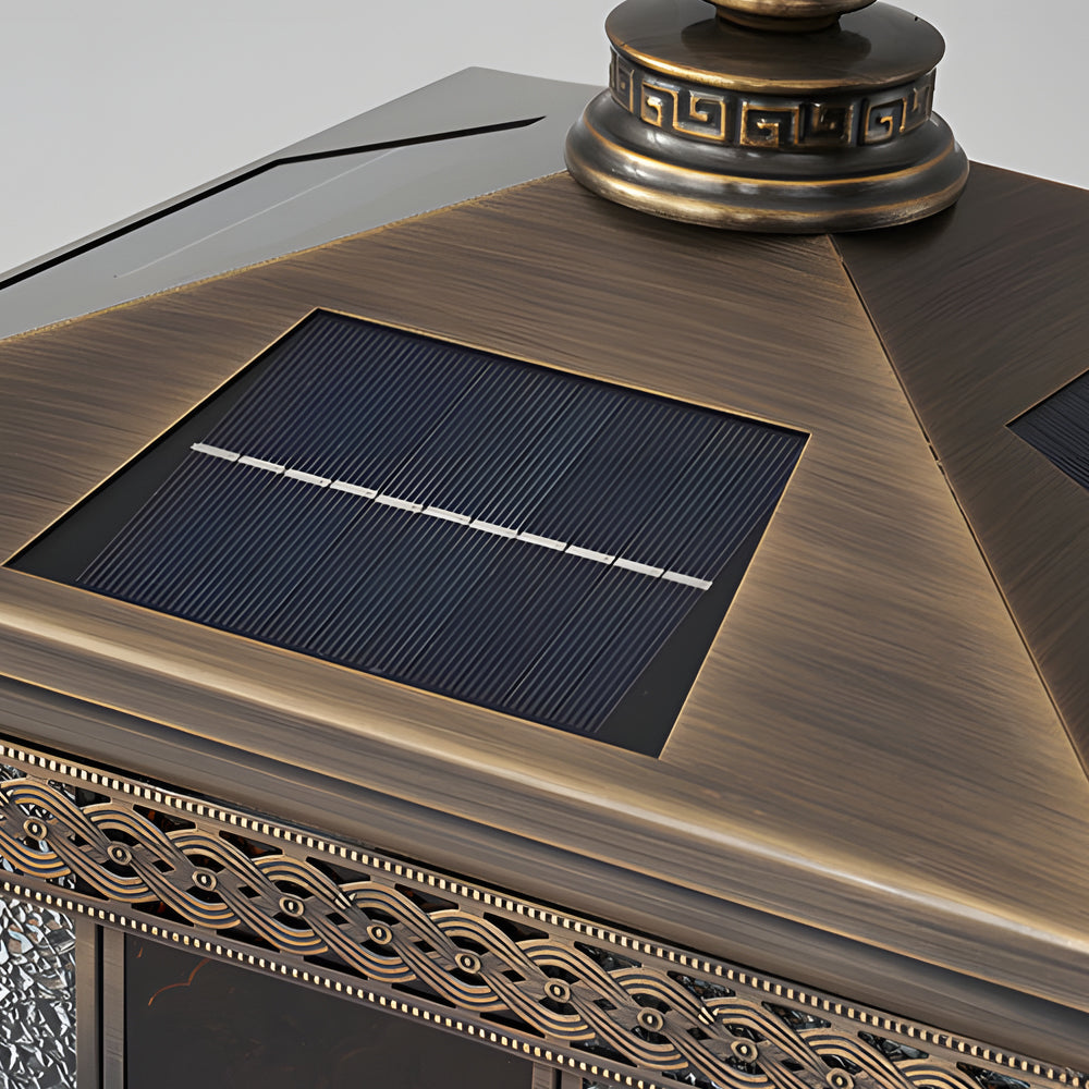 Elegant Solar-Powered Square Column Pillar Lights for Outdoor Spaces