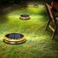 Modern Black LED Solar Disc Lights for Outdoor Garden Landscape Lighting