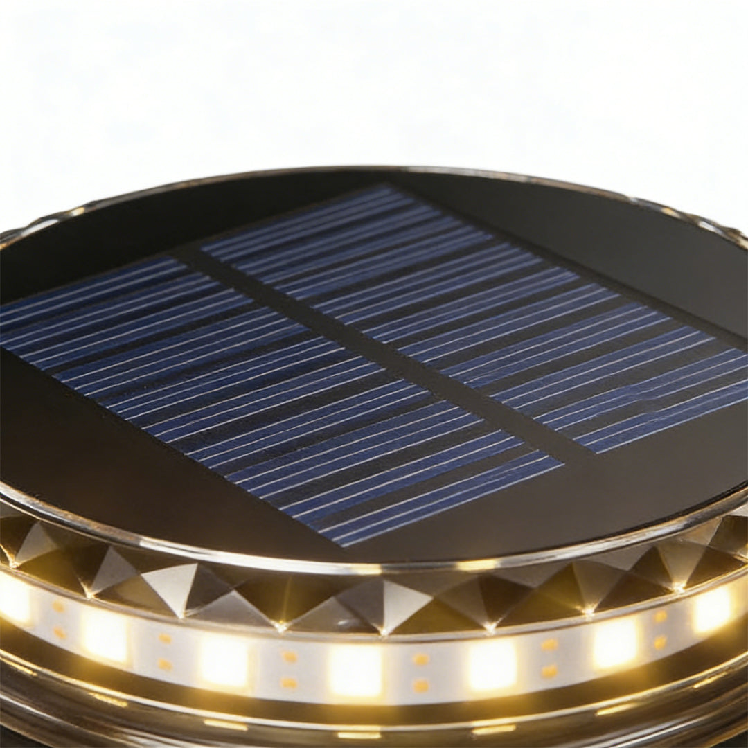 Modern Black LED Solar Disc Lights for Outdoor Garden Landscape Lighting