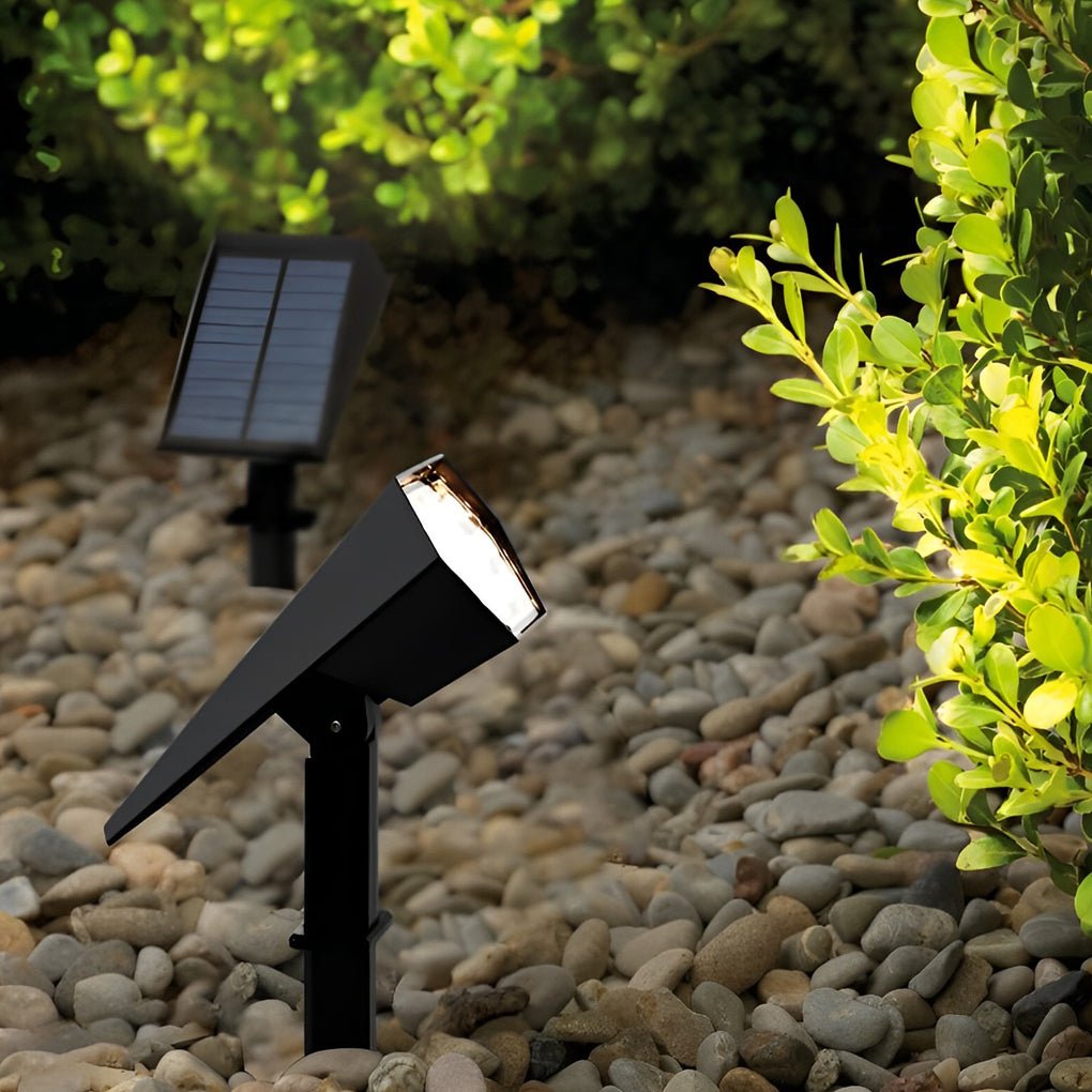 Adjustable Angle Solar LED Spotlight with Flood Spike for Garden & Patio