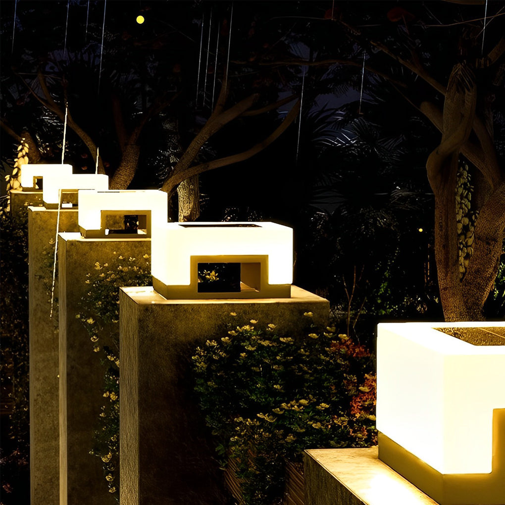 Square Minimalist Waterproof LED Landscape Lights for Front Lawn Decoration
