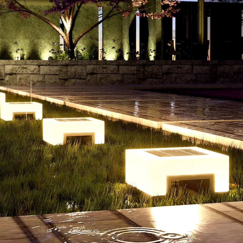 Square Minimalist Waterproof LED Landscape Lights for Front Lawn Decoration