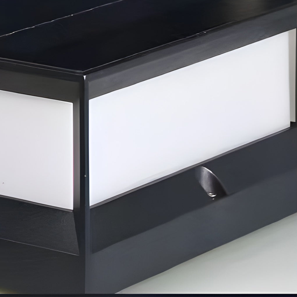 Waterproof Black Square Solar Garden Pillar Lights for Outdoor Decor