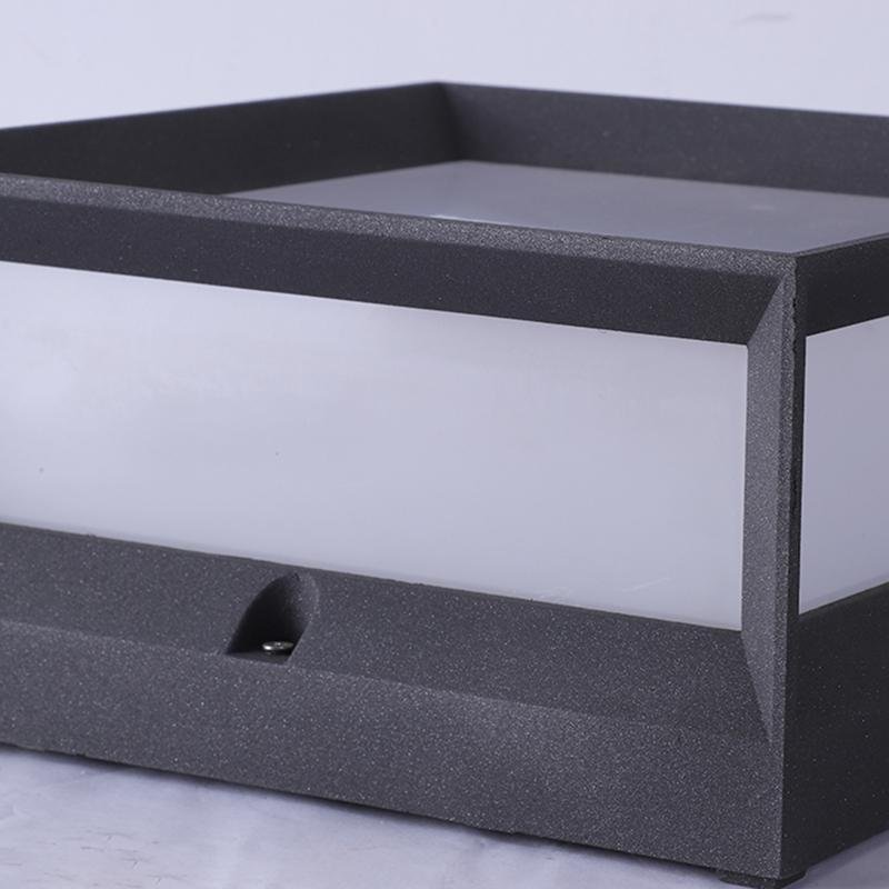 Waterproof Black Square Solar Garden Pillar Lights for Outdoor Decor