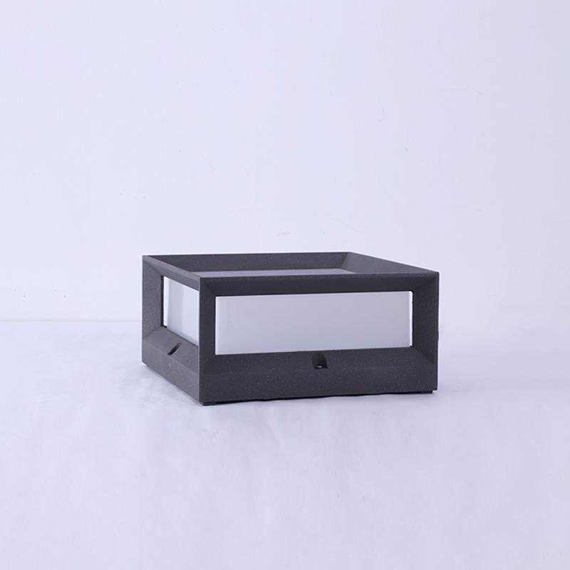Waterproof Black Square Solar Garden Pillar Lights for Outdoor Decor