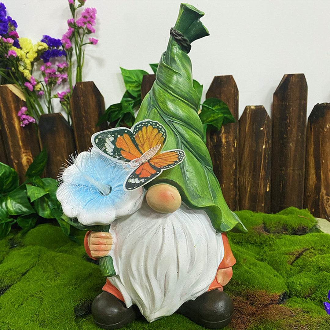 Whimsical Solar-Powered Resin Gnome Garden Lights for Outdoor Decor