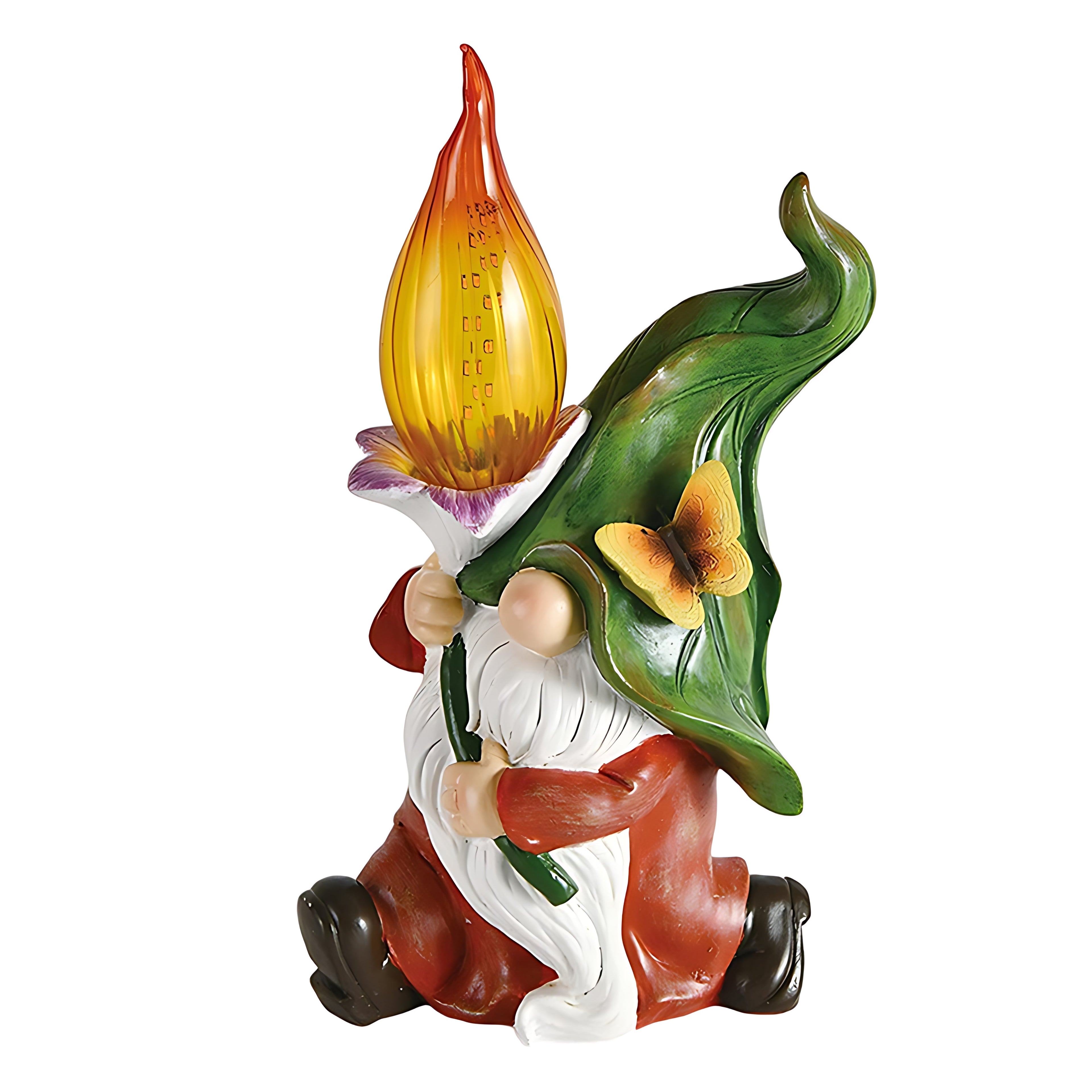 Whimsical Solar-Powered Resin Gnome Garden Lights for Outdoor Decor