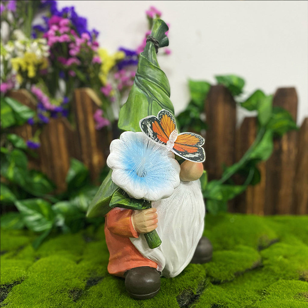 Whimsical Solar-Powered Resin Gnome Garden Lights for Outdoor Decor