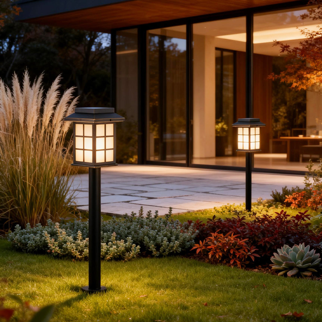 Modern Solar LED Pathway Lights - Stainless Steel Outdoor Garden Lighting