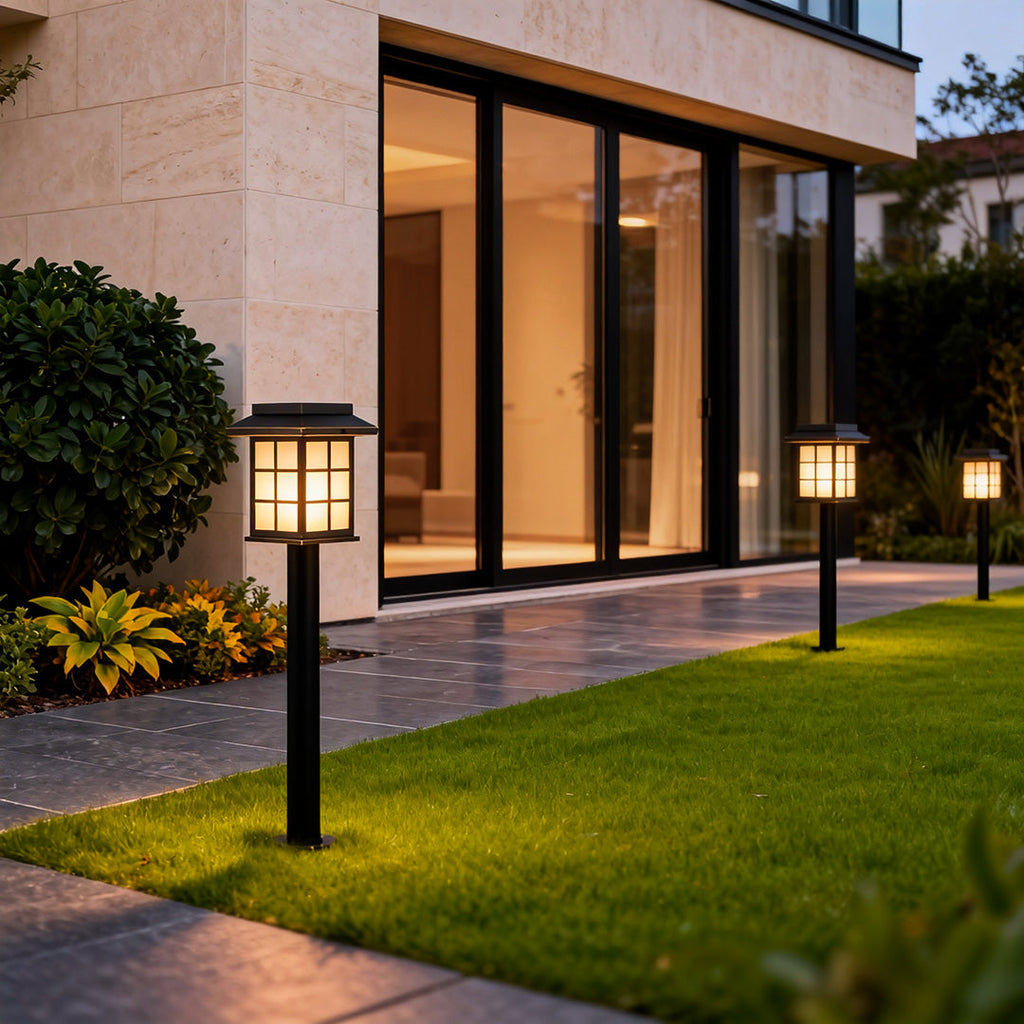 Modern Solar LED Pathway Lights - Stainless Steel Outdoor Garden Lighting