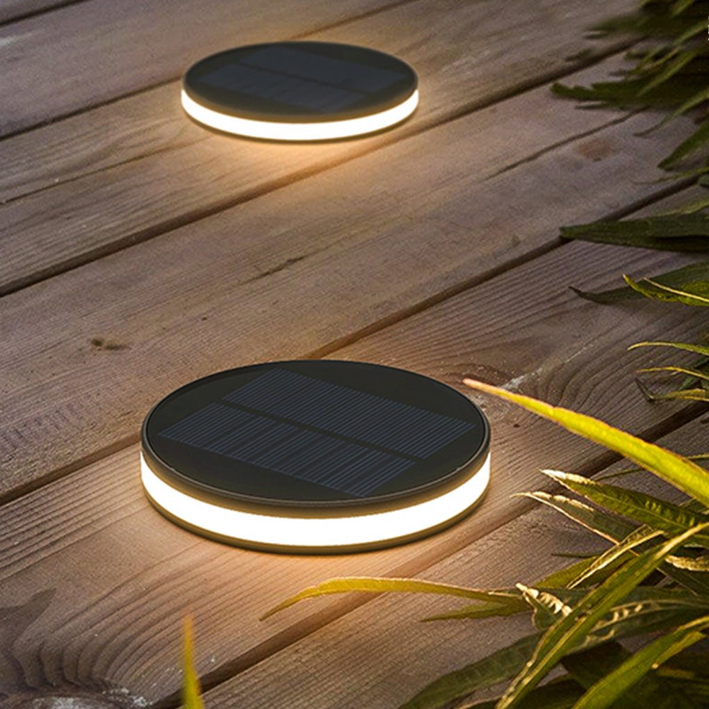Sleek Black Solar-Powered Waterproof In-Ground Garden Lights for Outdoors