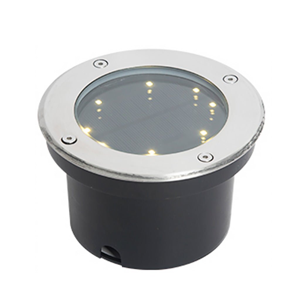 Sleek Black Solar-Powered Waterproof In-Ground Garden Lights for Outdoors