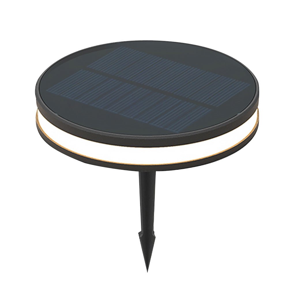 Sleek Black Solar-Powered Waterproof In-Ground Garden Lights for Outdoors