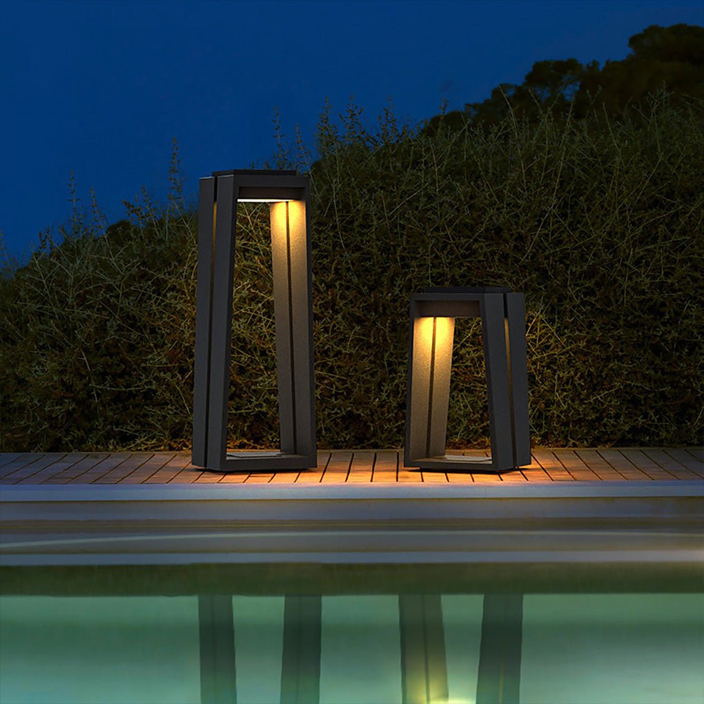 Sleek Black Waterproof Solar Trapezoid LED Deck Lights for Outdoor Spaces