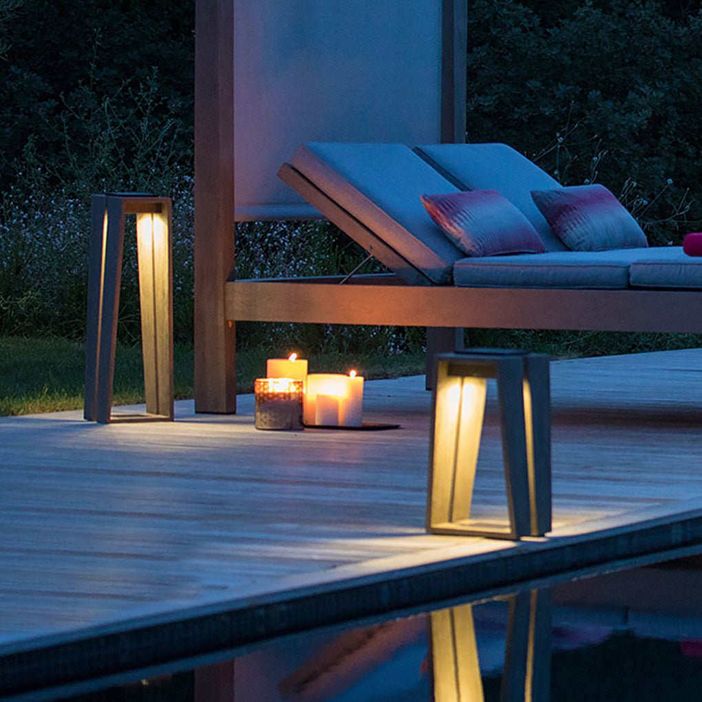 Sleek Black Waterproof Solar Trapezoid LED Deck Lights for Outdoor Spaces