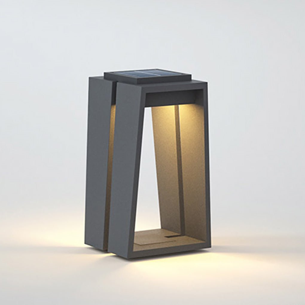 Sleek Black Waterproof Solar Trapezoid LED Deck Lights for Outdoor Spaces