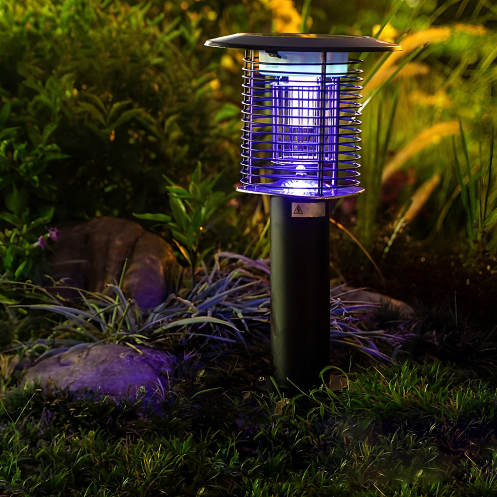 Purple Solar Bug Zapper Lamp - Eco-Friendly Outdoor Mosquito Killer