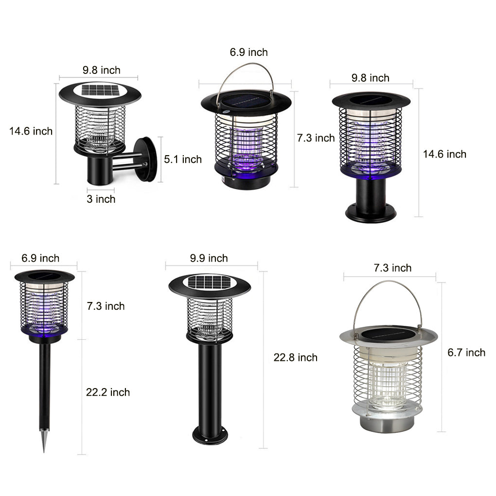 Purple Solar Bug Zapper Lamp - Eco-Friendly Outdoor Mosquito Killer