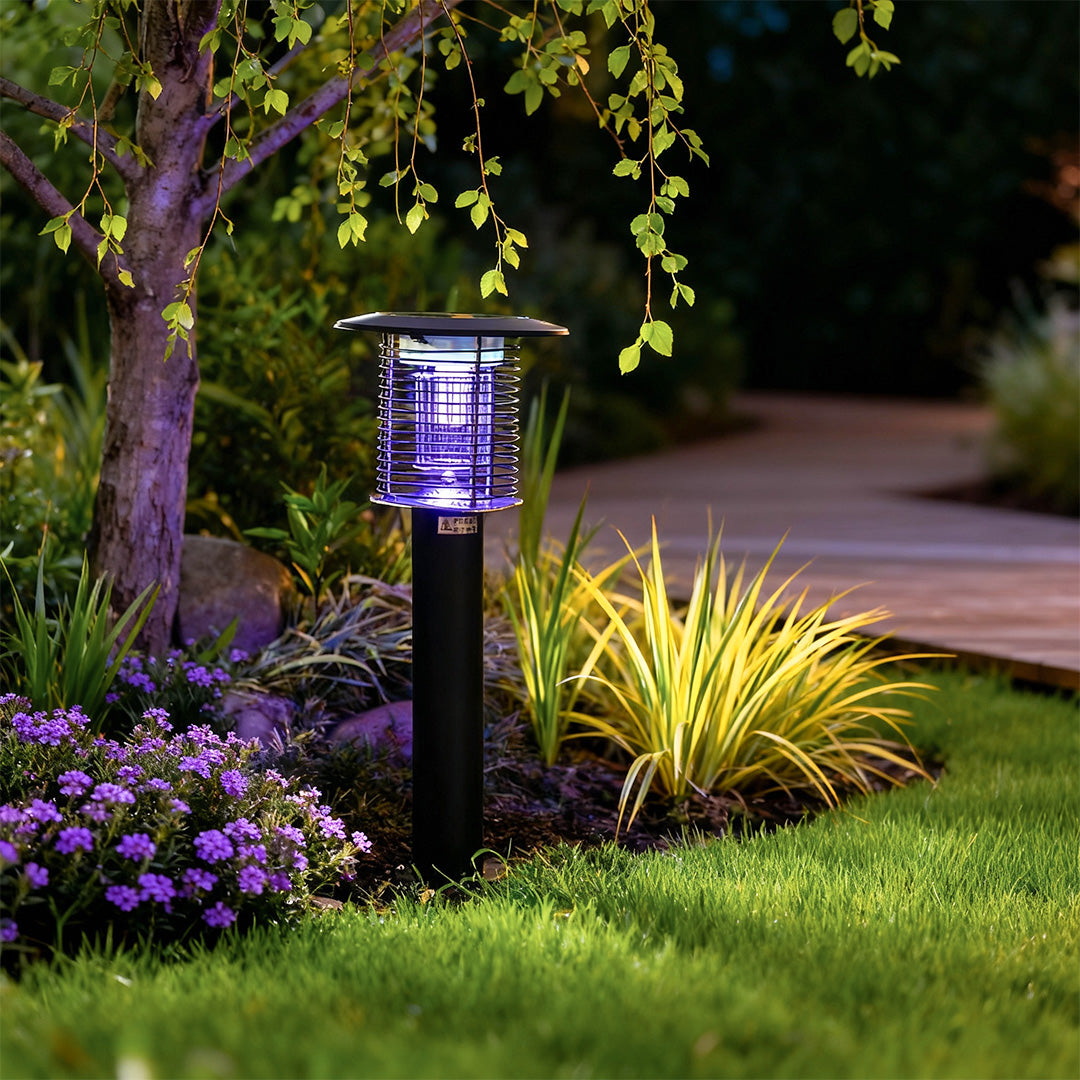 Purple Solar Bug Zapper Lamp - Eco-Friendly Outdoor Mosquito Killer
