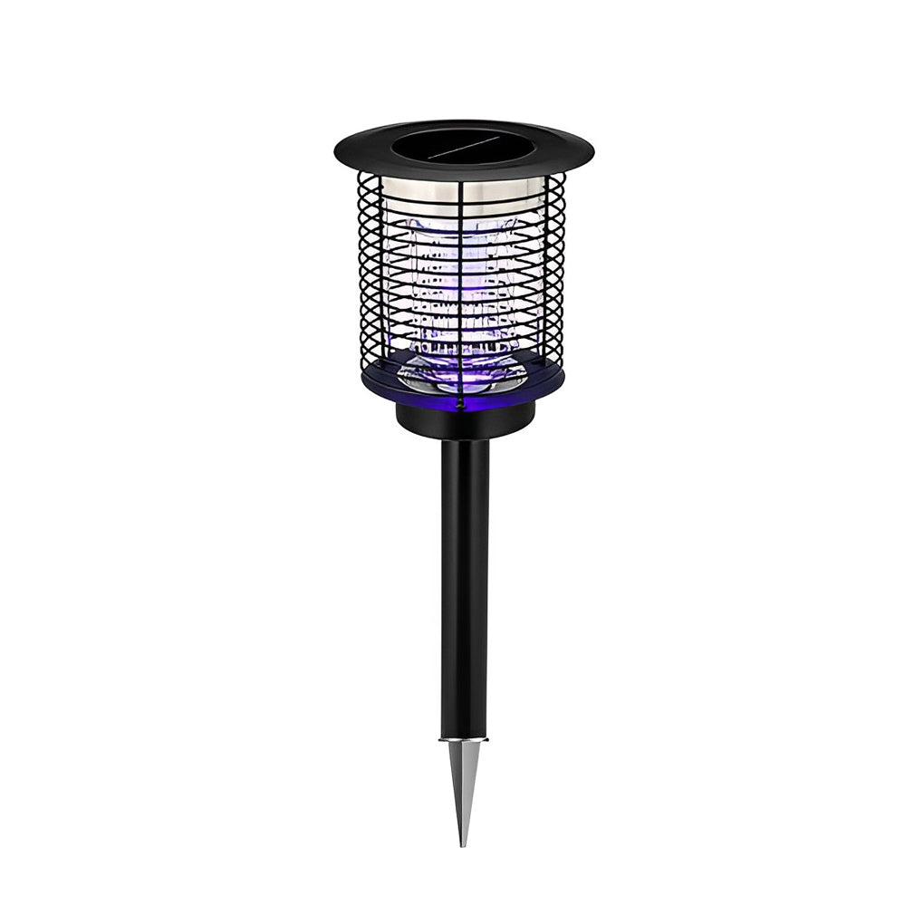 Purple Solar-Powered Bug Zapper Lamp for Outdoor Garden & Patio Use