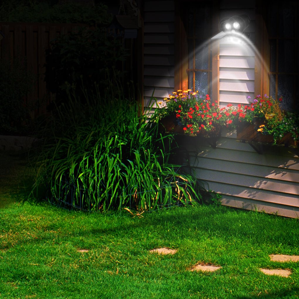 Adjustable Outdoor Wall Solar Motion Sensor Light - Black Aluminum Fixture
