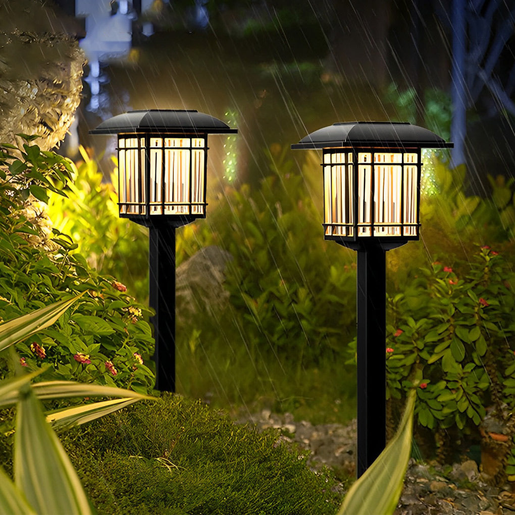 Vintage Square Solar Outdoor Lawn Lights - Waterproof Garden Lamps