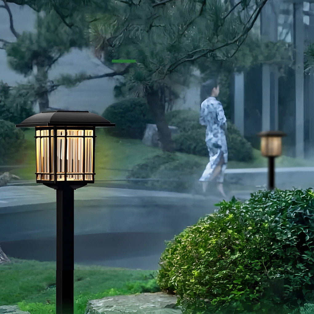 Vintage Square Solar Outdoor Lawn Lights - Waterproof Garden Lamps