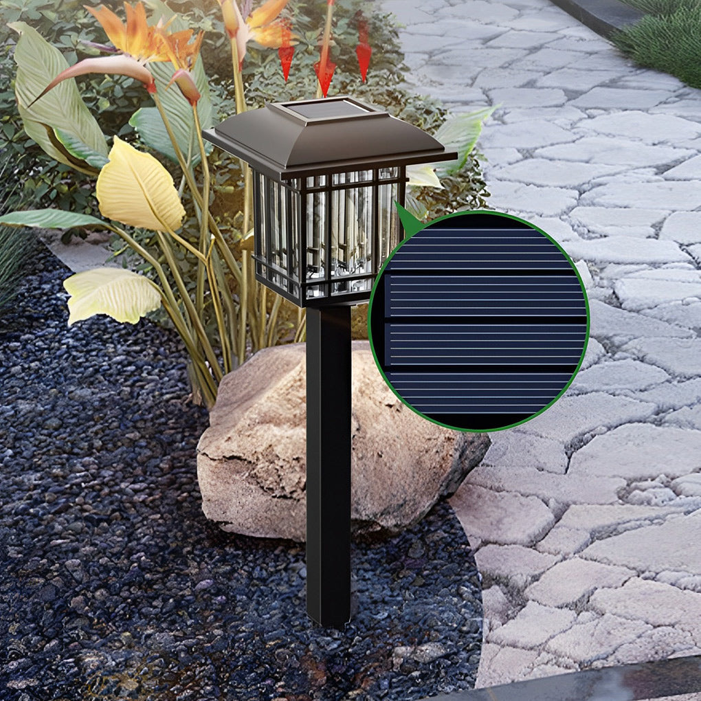 Vintage Square Solar Outdoor Lawn Lights - Waterproof Garden Lamps