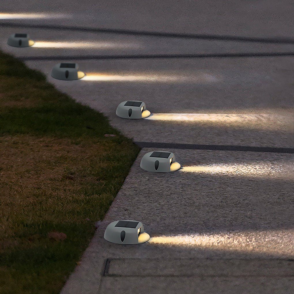 Weatherproof Solar-Powered Round LED Deck Light for Outdoor Spaces