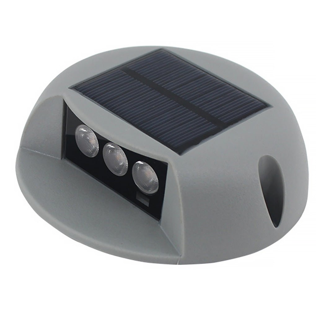 Weatherproof Solar-Powered Round LED Deck Light for Outdoor Spaces
