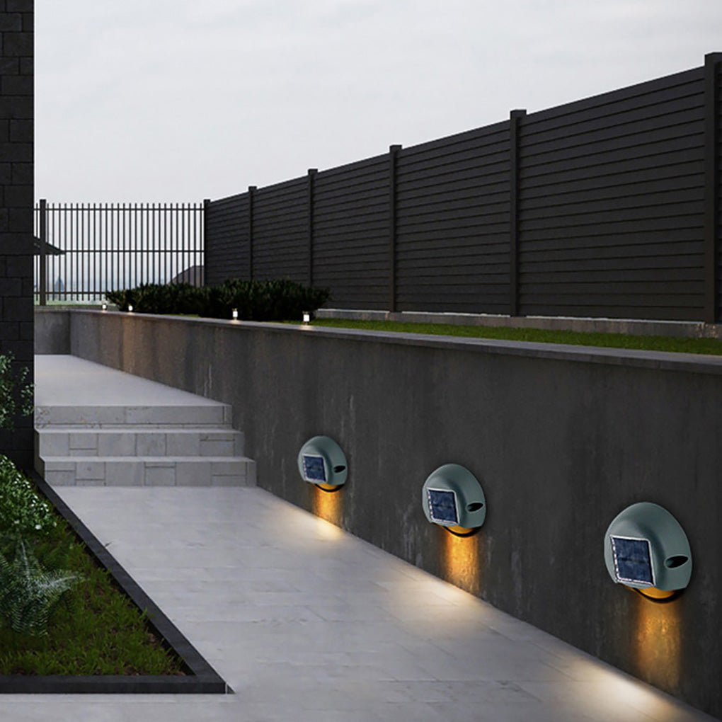 Weatherproof Solar-Powered Round LED Deck Light for Outdoor Spaces