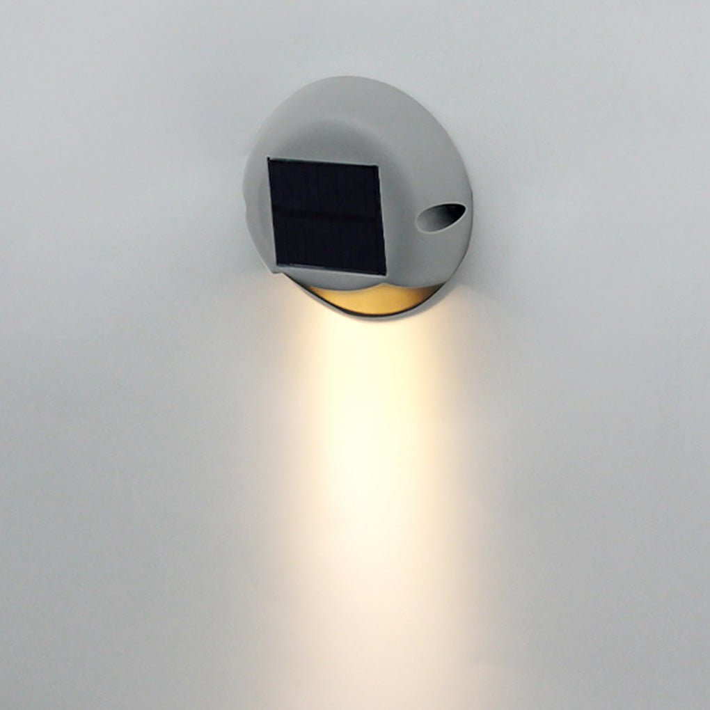 Weatherproof Solar-Powered Round LED Deck Light for Outdoor Spaces