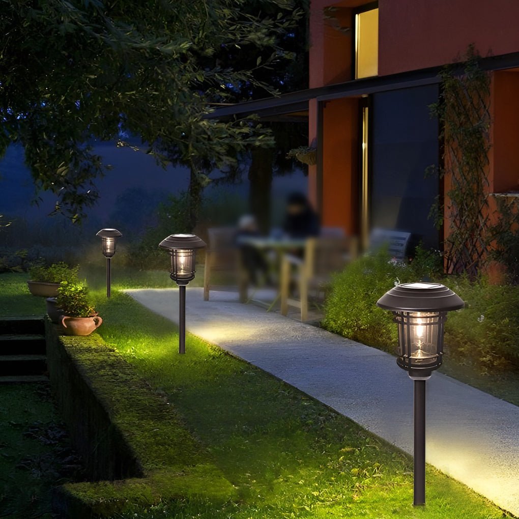 Stylish Stainless Steel & Glass Solar Outdoor Lantern Lights for Gardens