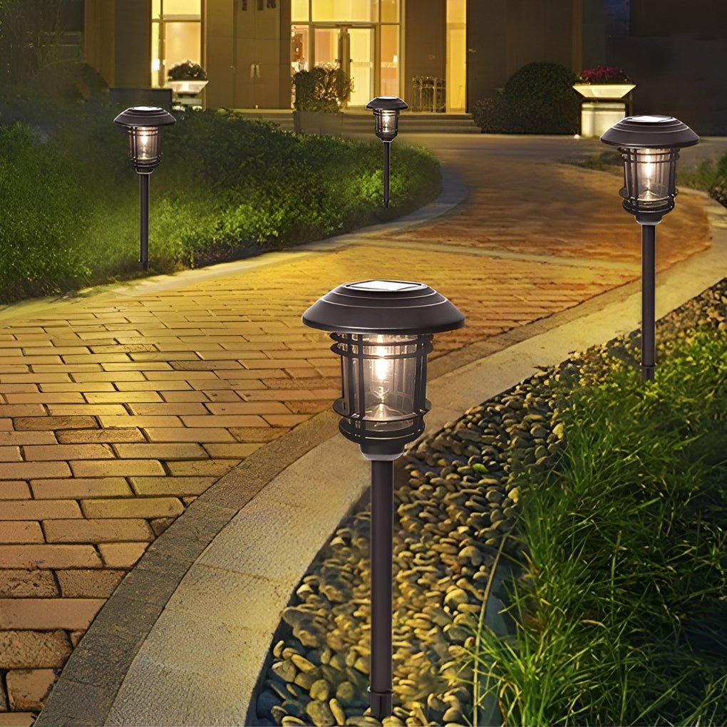 Stylish Stainless Steel & Glass Solar Outdoor Lantern Lights for Gardens