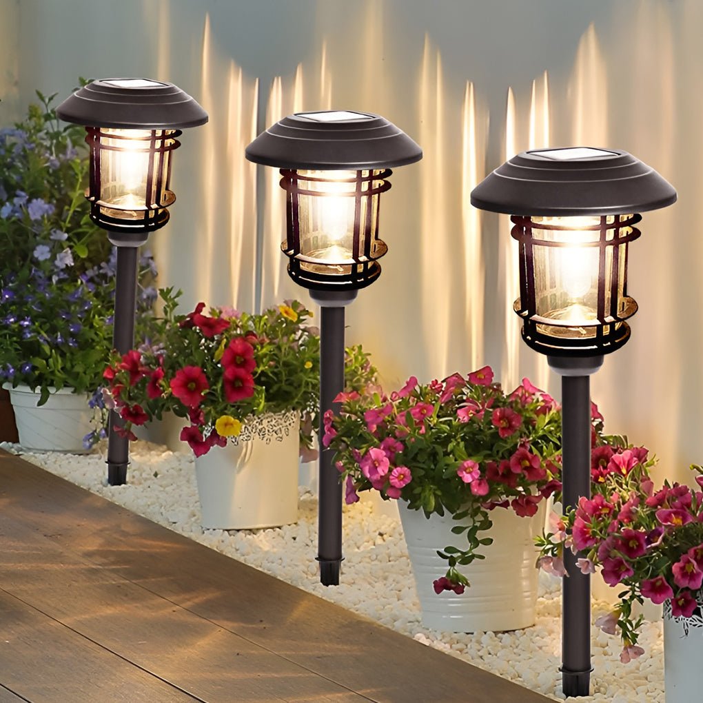 Stylish Stainless Steel & Glass Solar Outdoor Lantern Lights for Gardens