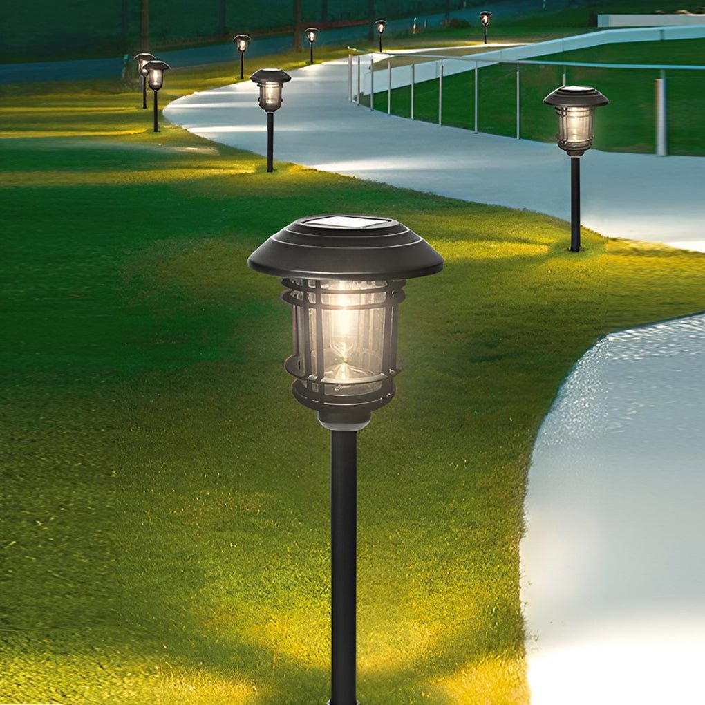 Stainless Steel and Glass Solar Garden Lights for Outdoor Pathway Decor