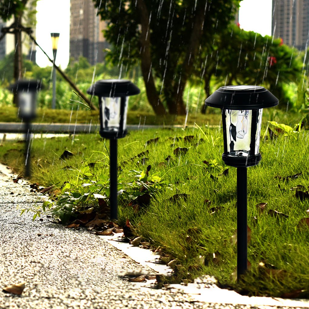 Stylish Solar-Powered LED Post Lights with Water Glass Lens for Outdoors