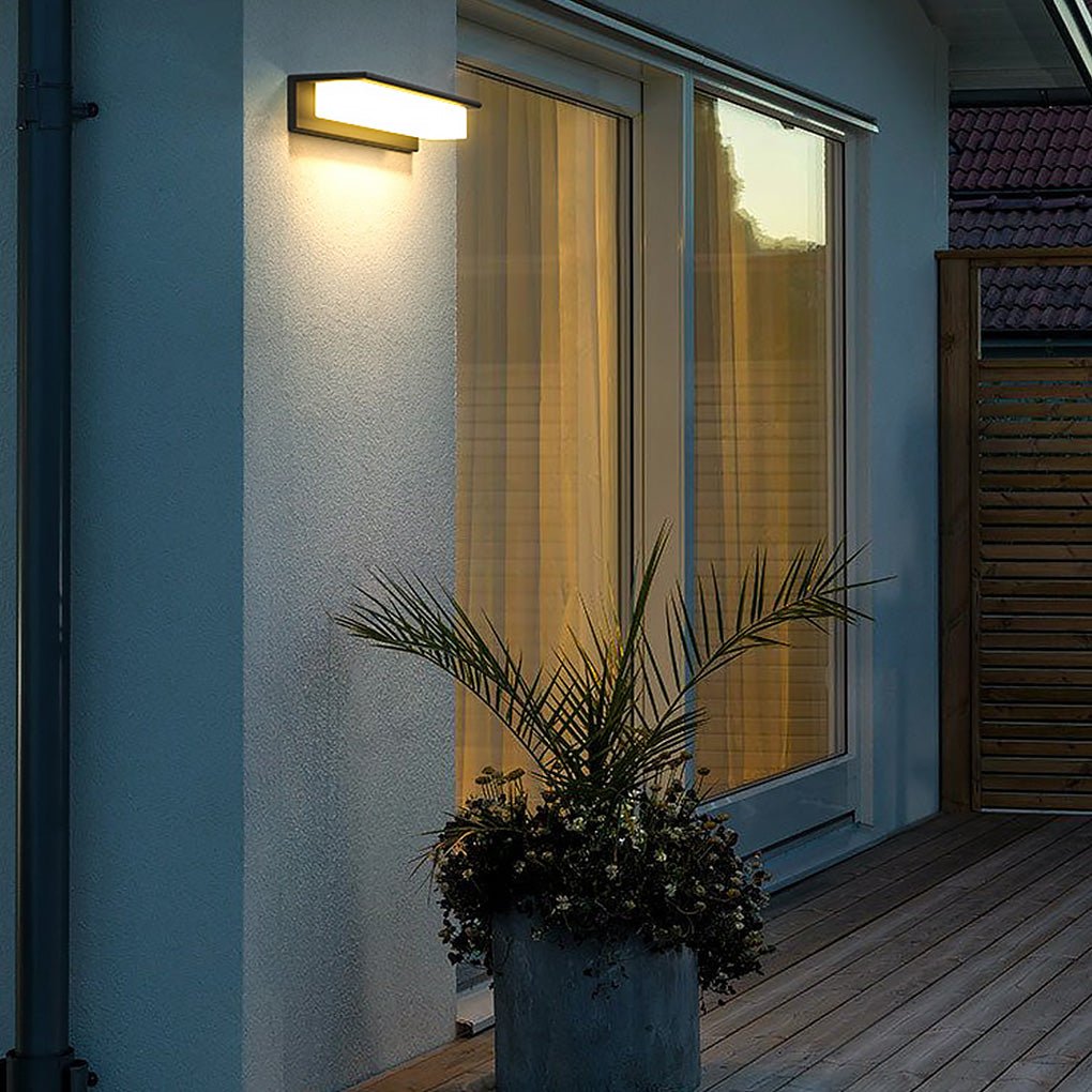 Black Rectangular Waterproof Outdoor Porch Light Fixture for Entryways