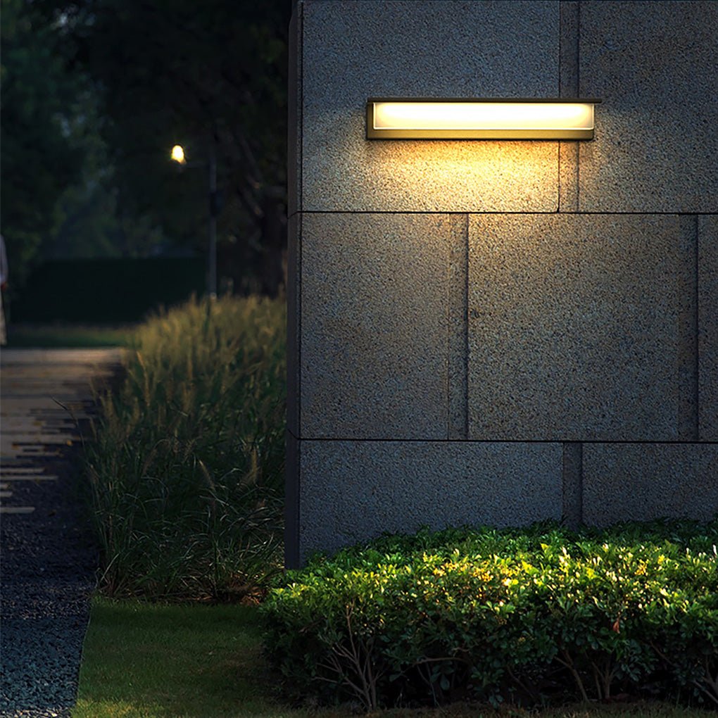 Black Rectangular Waterproof Outdoor Porch Light Fixture for Entryways