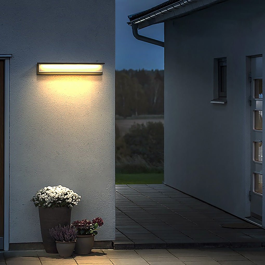 Black Rectangular Waterproof Outdoor Porch Light Fixture for Entryways
